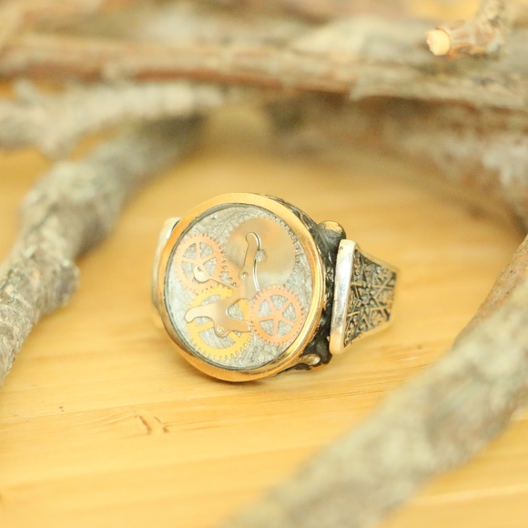 925SterlingSilver Men'sClock MachineryWheels Gear - Picture 5 of 8